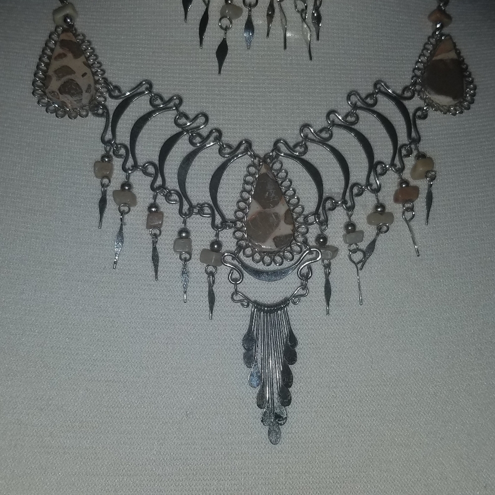 Alpaca silver jewelry set Blue Also Availible